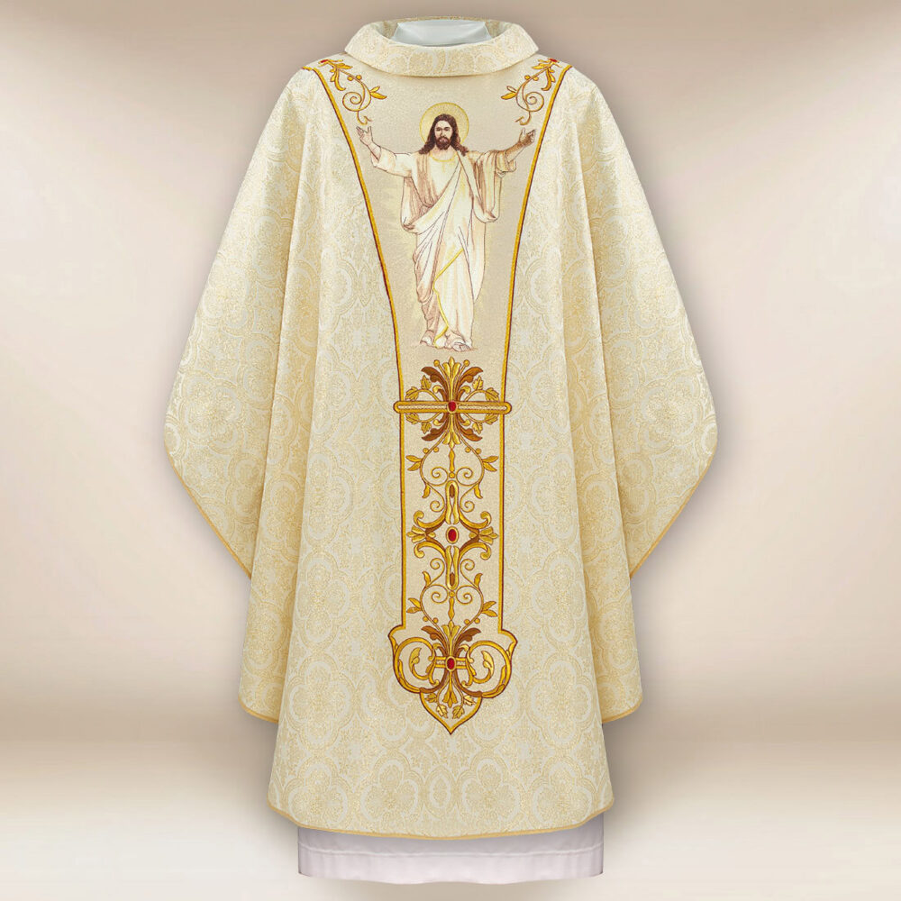Casulla bordada Jesús Resucitado