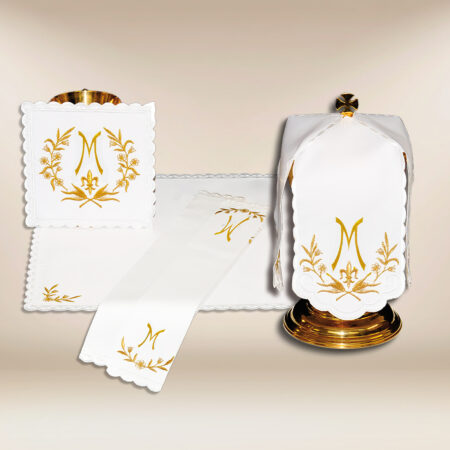 Conjunto de ropa de altar para el cáliz Ave María