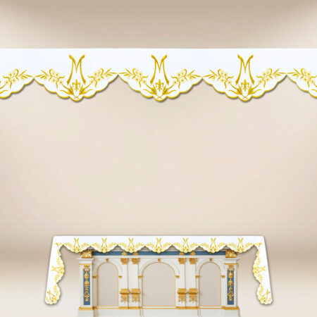 Mantel mariano bordado por tres lados 512x115cm