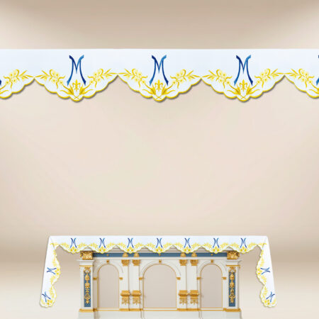 Mantel mariano bordado por tres lados 512x115cm