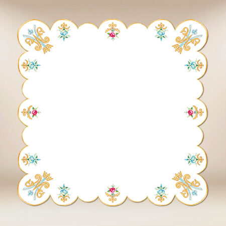 Cubierta de altar mariana bordada de 95 × 95 cm