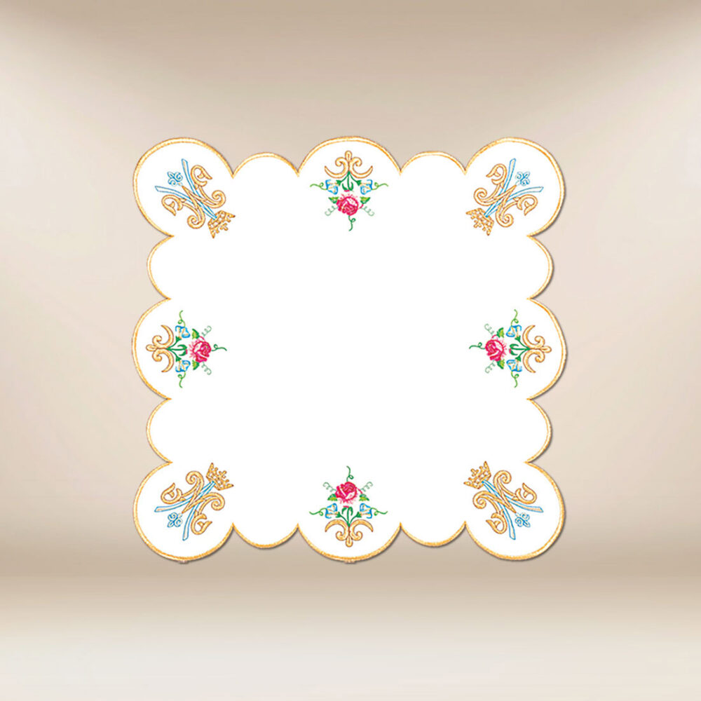Cubierta de altar mariana bordada 45x45cm