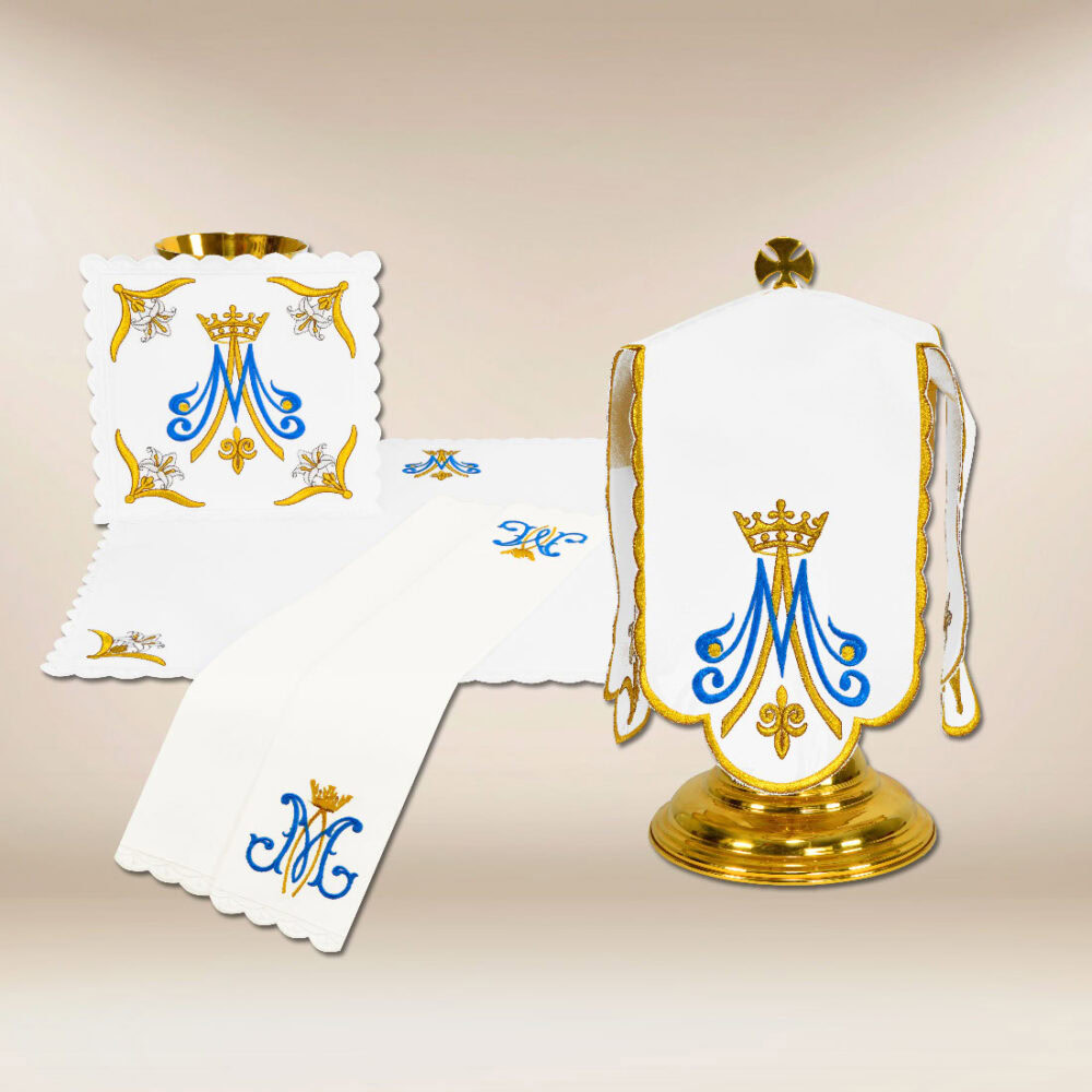 Conjunto de ropa de altar para el cáliz Mariano