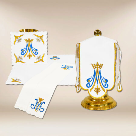 Conjunto de ropa de altar para el cáliz Mariano