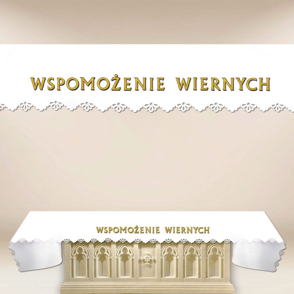 Mantel fotográfico calado láser "Wspomożenie Wiernych"