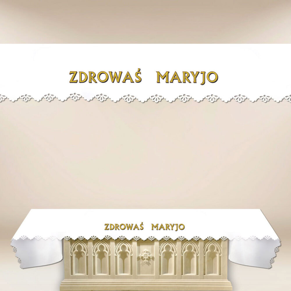 Mantel fotográfico calado láser "Salve María"