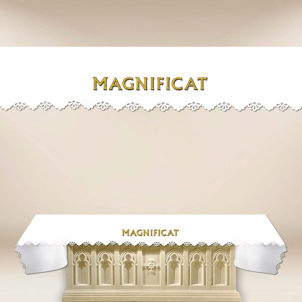 Mantel fotográfico cortado con láser "Magnificat"