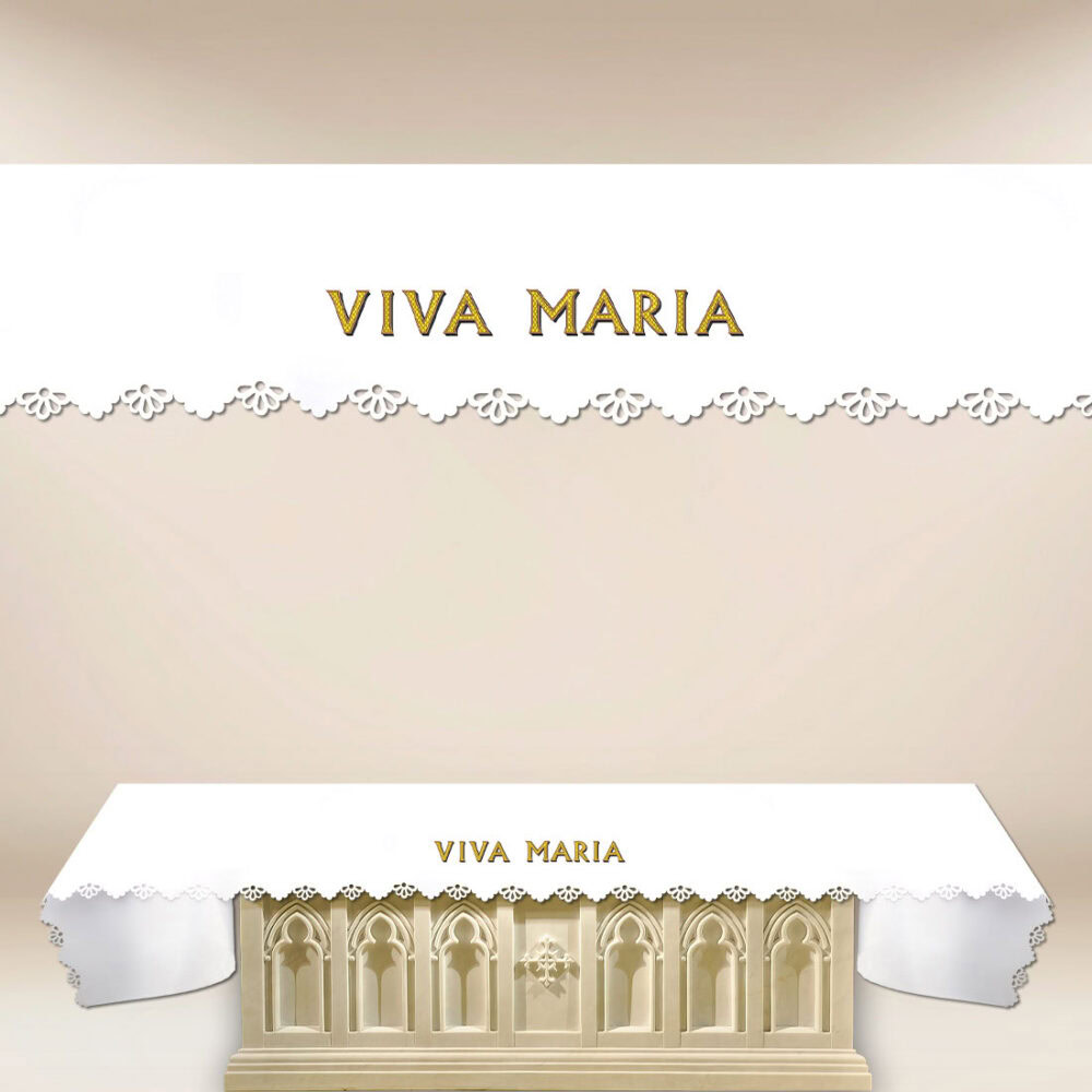Mantel fotográfico calado láser "Viva María"
