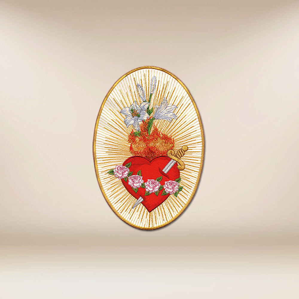 Aplicación bordada Corazón de María