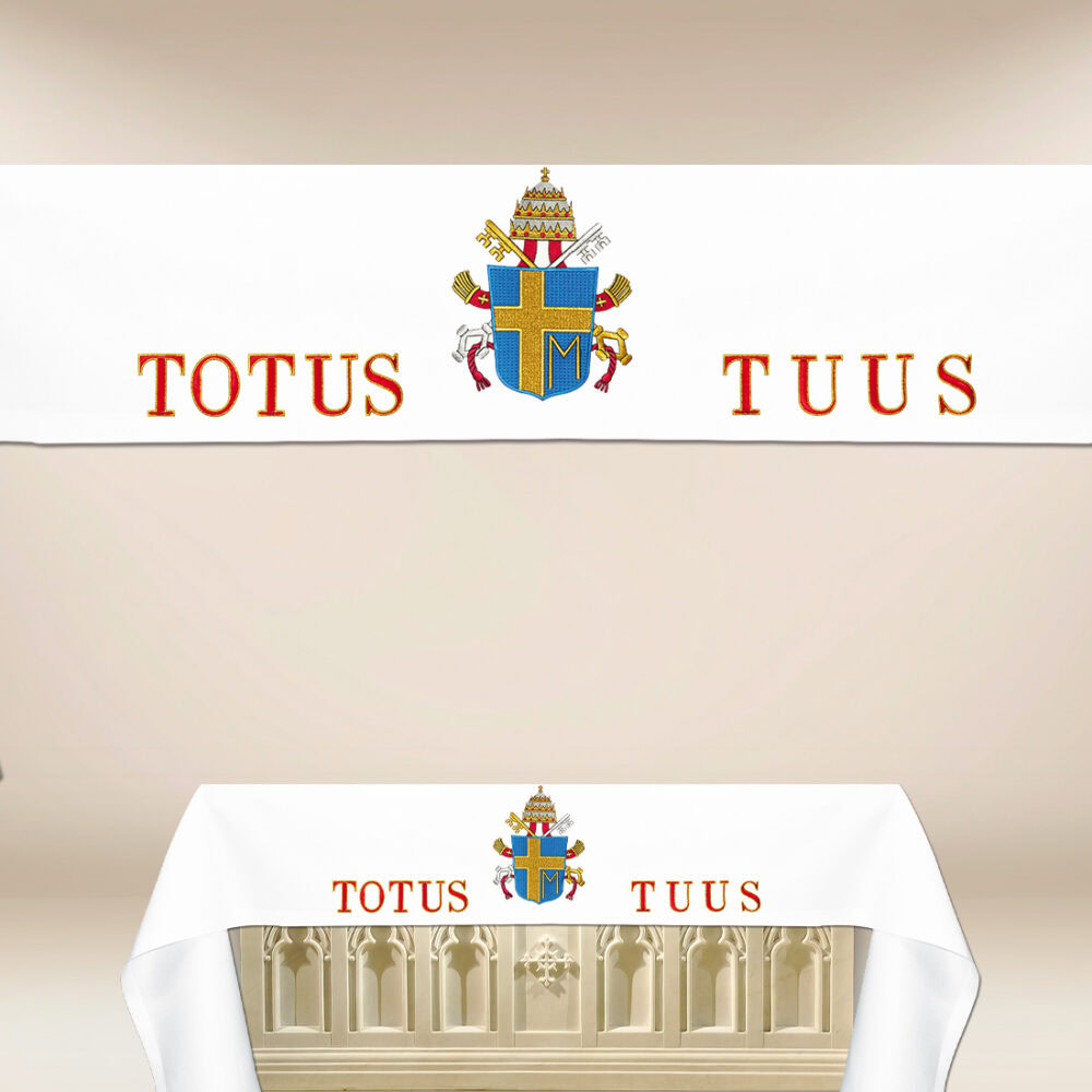 Mantel bordado Totus Tuus