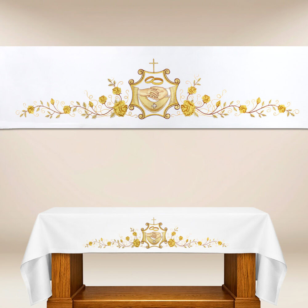 Mantel de altar de boda bordado