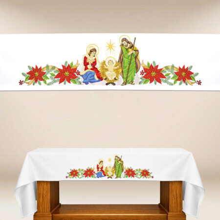 Mantel bordado Sagrada Familia