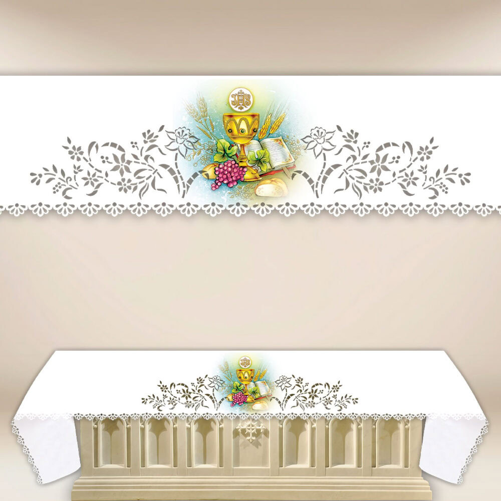 Mantel de altar calado con impresión