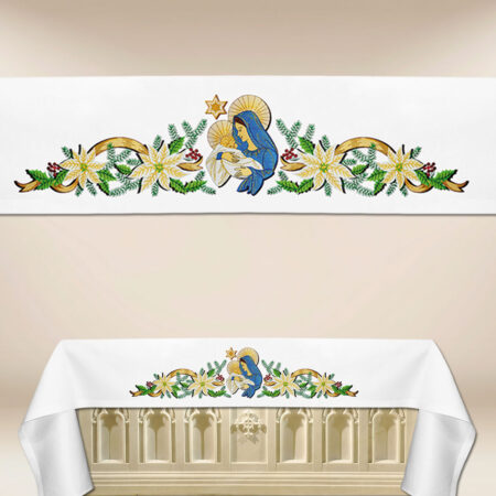 mantel de altar con bordado