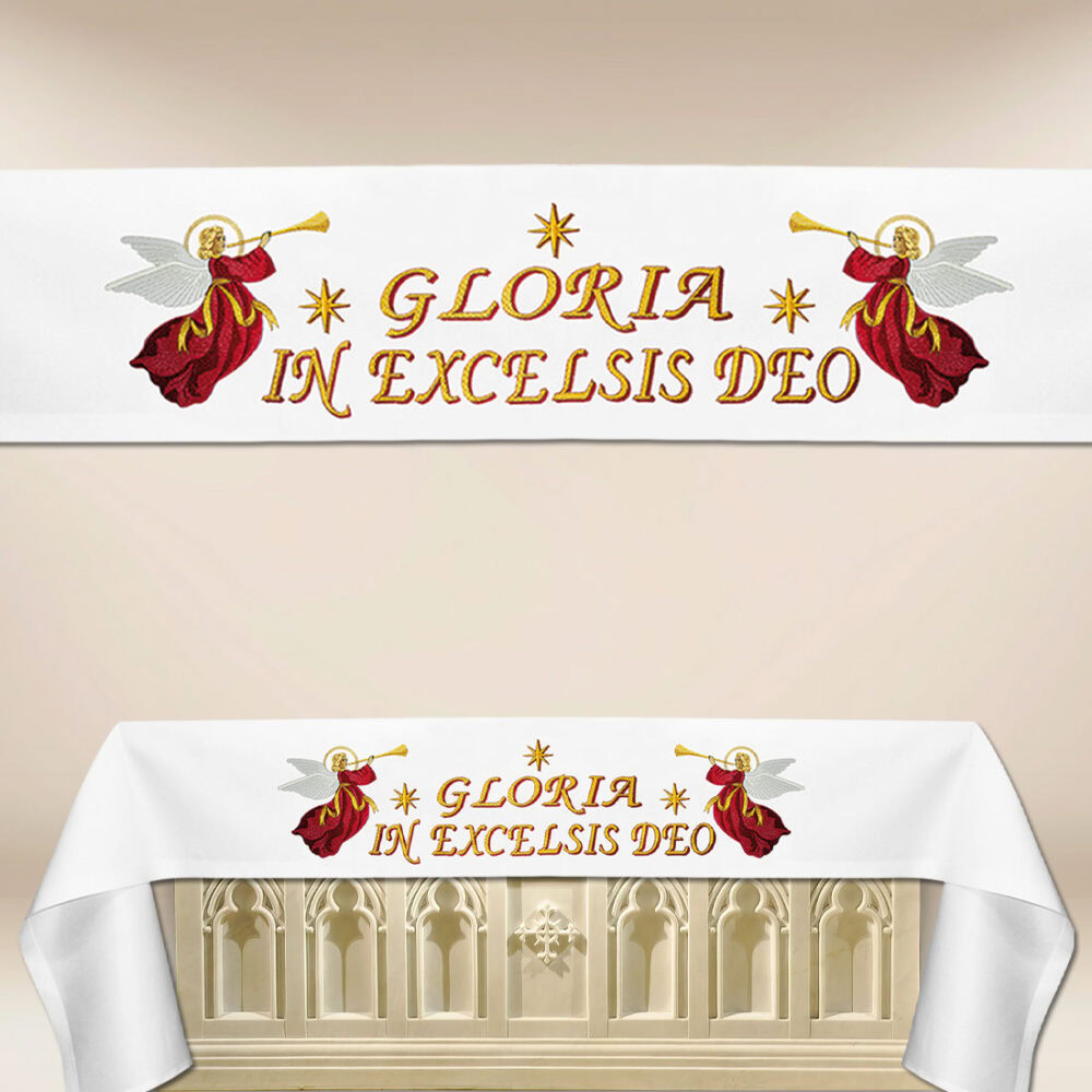 Mantel con bordado navideño