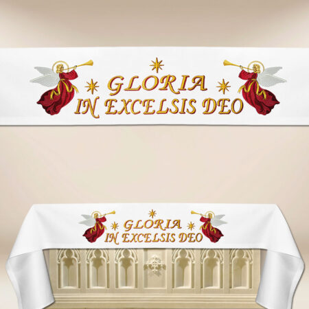 Mantel con bordado navideño