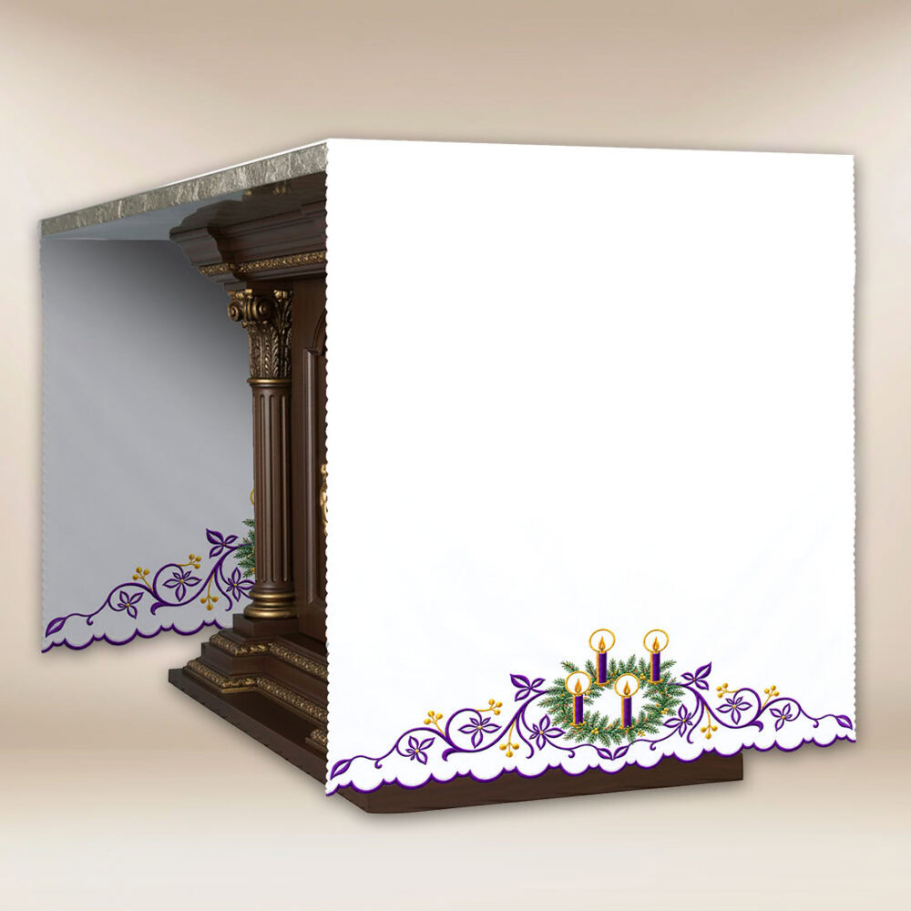 Mantel de adviento con bordado