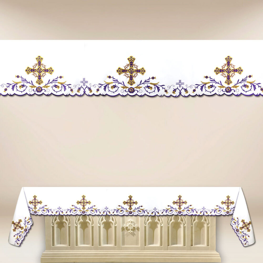 Mantel litúrgico bordado de Cuaresma