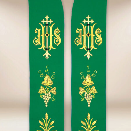 Estola litúrgica bordada con IHS