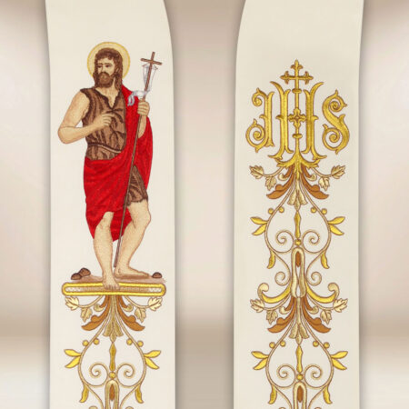 Estola bordada con la imagen de San Juan Bautista