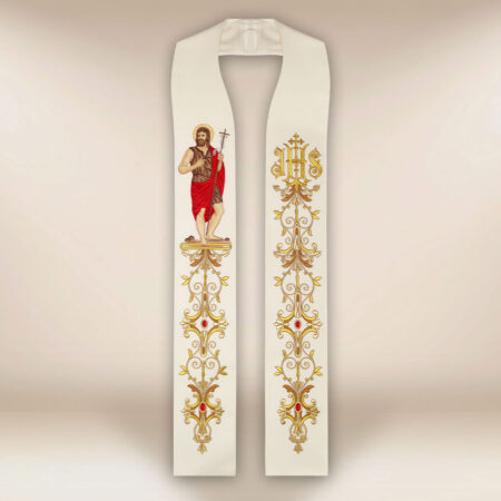 Estola bordada con la imagen de San Juan Bautista