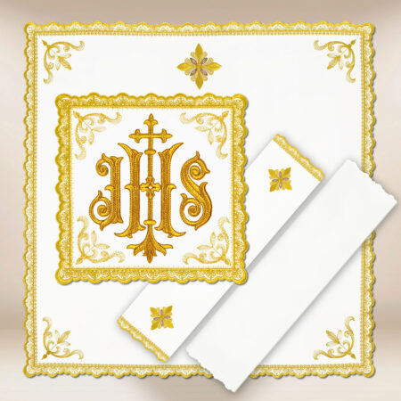 Ropa de altar para el cáliz Gold IHS