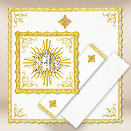 Ropa de altar para el cáliz Gold IHS